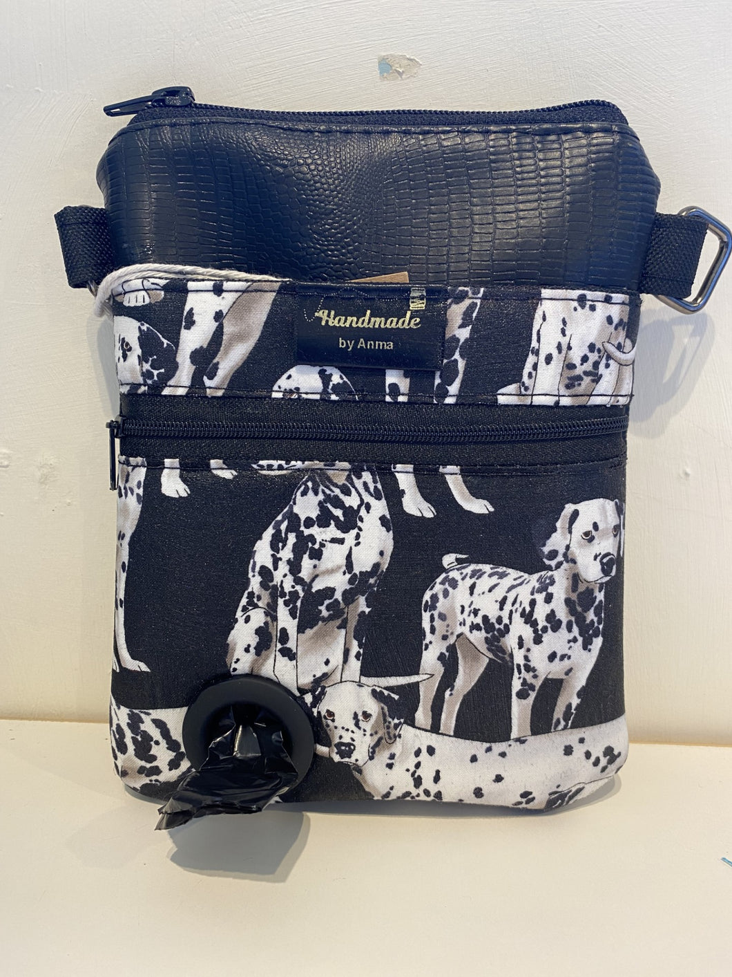 Dalmation dog walking bag