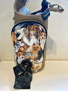 Various dog breeds dog walking bag