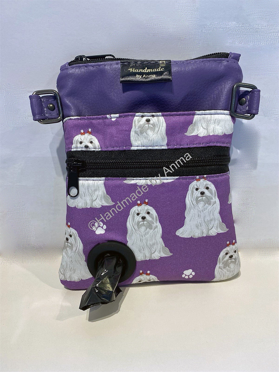 Maltese dog walking bag