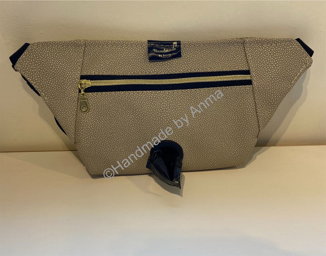 Beige textured Bumbag
