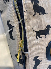 Load image into Gallery viewer, Beige Dachshund, waterproof, dog walking bag