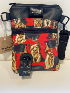 Yorkie dog walking bag